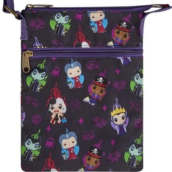 Loungefly Disney Villains Print Passport Bag - Picture 2 of 3